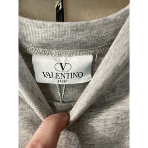 Genuine Valentino Sport Crew Neck T-Shirt Tee Gray Short Sleeve Men’s Sm NWT - Picture 5 of 12